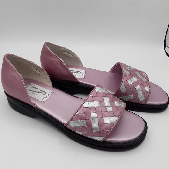 AJ VALENCI LEATHER BASKET WEAVE SANDALS - Picture 2 of 7